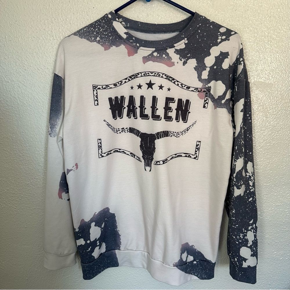 Wallen Women’s Medium Tie Dye Pullover Sweatshirt Crewneck Western Country